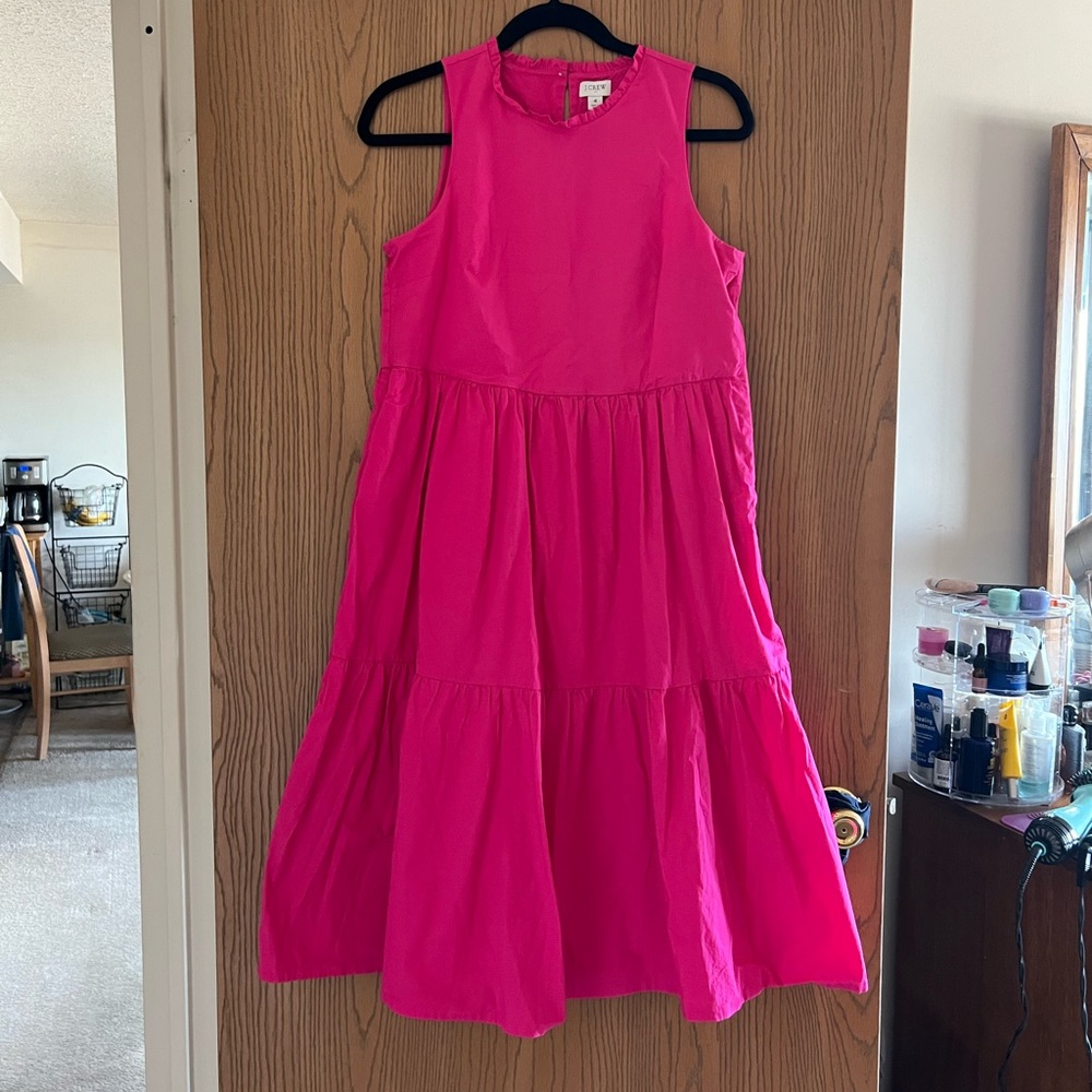 J. Crew Pink Midi Dress